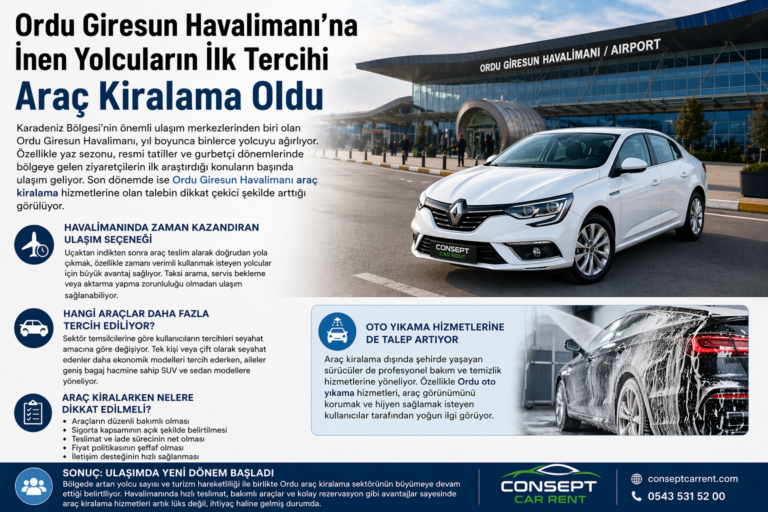 Ordu Giresun Havalimanı’na İnen Yolcuların İlk Tercihi Araç Kiralama Oldu