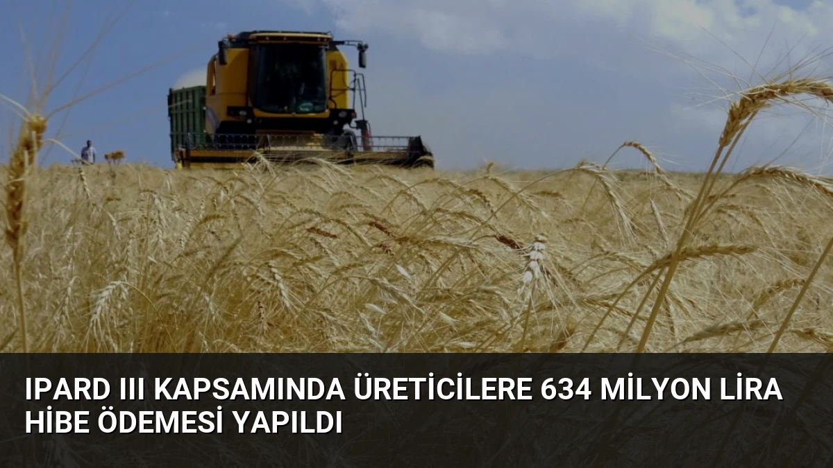 IPARD III Kapsamında Üreticilere 634 Milyon Lira Hibe Ödemesi Yapıldı